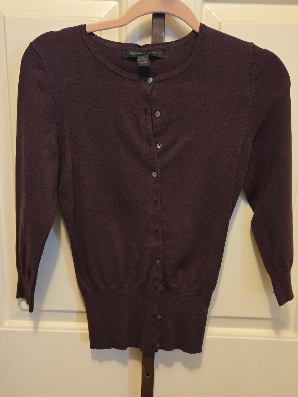 Express Design Studio Women's Brown Button-Front Sweater